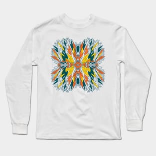Colorful geometric abstract plant design Long Sleeve T-Shirt